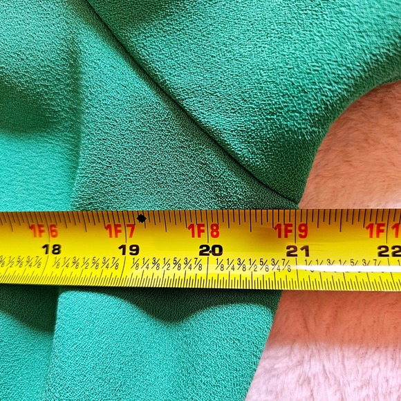 Vintage Andrea Gayle Women's Teal Green Button Front Belted Sheath Dress Size 16 - Picture 10 of 12